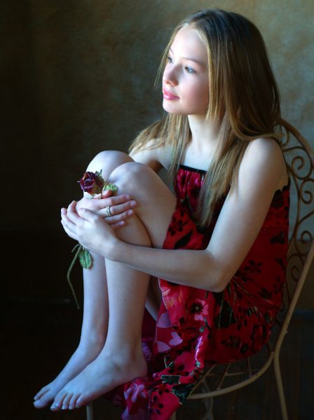 Studio Portrait of Young Girl with window light